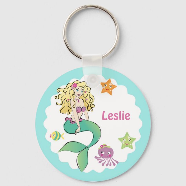 Cute Little Mermaid Keychain (Front)