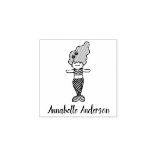 Cute little Mermaid Personalize Rubber Stamp