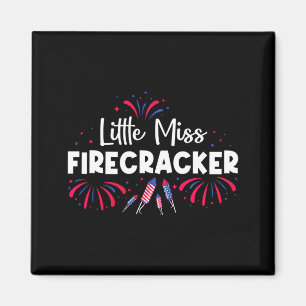 Cute little miss firecracker funny 4th of july magnet