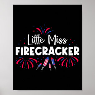 Cute little miss firecracker funny 4th of july poster