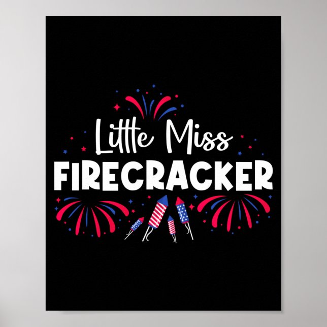 Cute little miss firecracker funny 4th of july poster (Front)