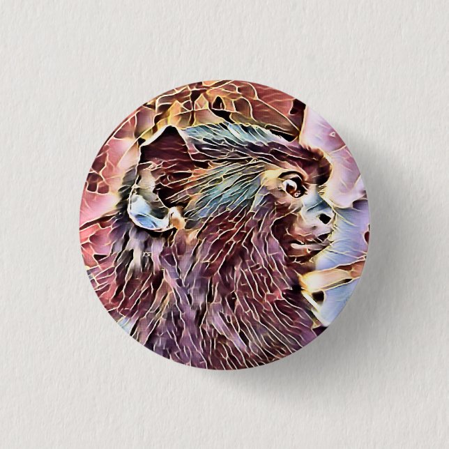 CUTE LITTLE MONKEY 1 INCH ROUND BUTTON (Front)