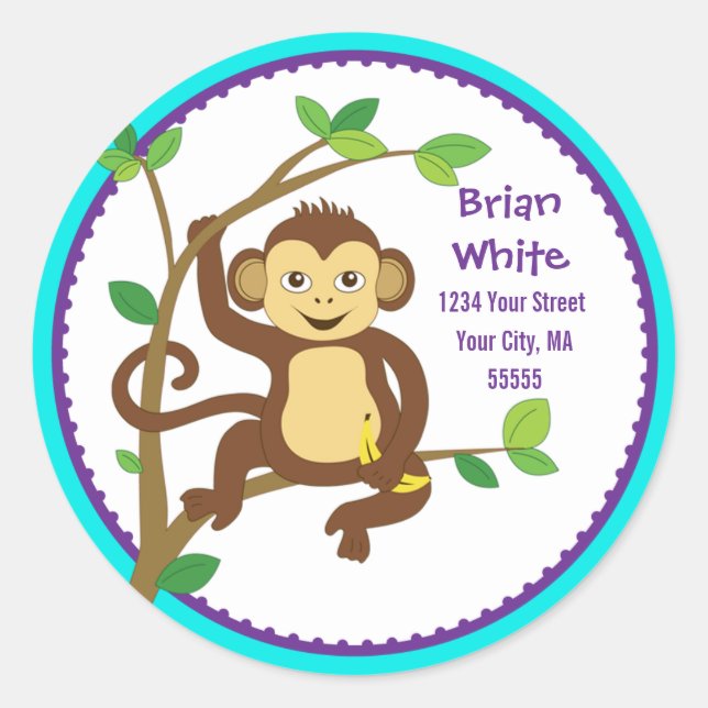 Cute Little Monkey Address Label (Front)