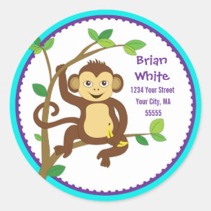 Cute Little Monkey Address Label