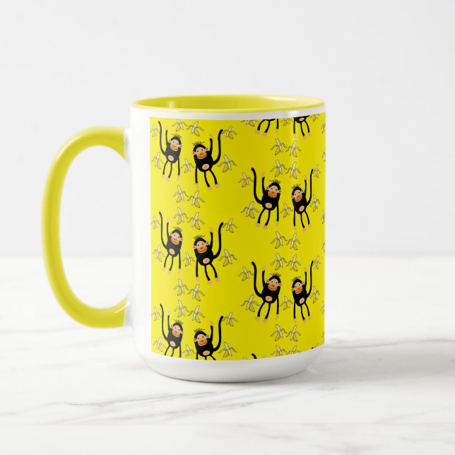 Cute Little Monkey And Bananas Mug (Left)