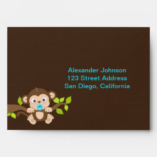Cute Little Monkey Boy Envelope