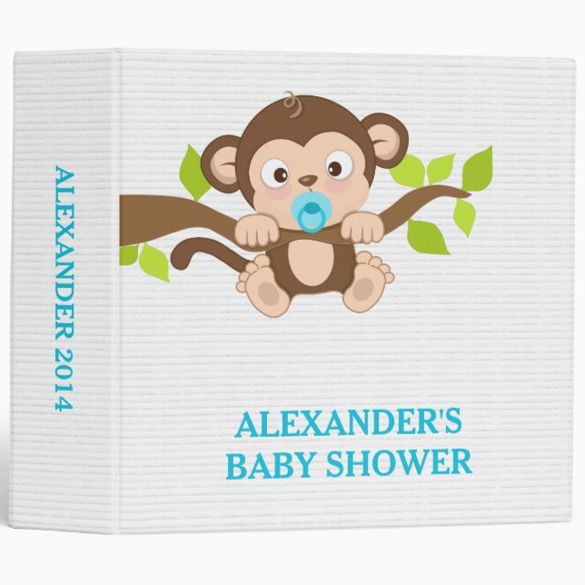 Cute Little Monkey Boy Photo Album Classeur (Devant/Côté)