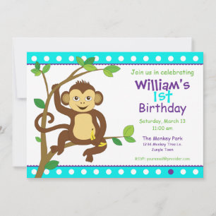 Cute Little Monkey Invitation