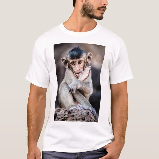 Cute Little Monkey – Playful & Adorable Design T-Shirt (Front)