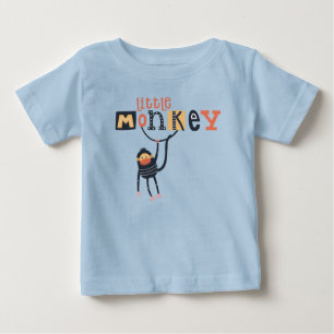Cute Little Monkey Quote Typography Boy Baby T-Shirt