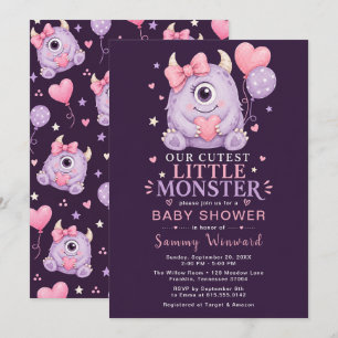Cute Little Monster Baby Shower Invitation