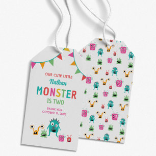 Cute Little Monster Birthday Boy Halloween Gift Tags