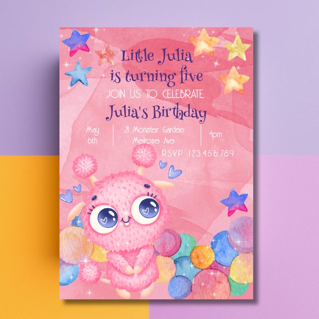 Cute Little Monster birthday invitation (Creator Uploaded)