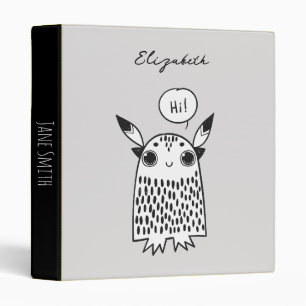 Cute little monster cartoon binder