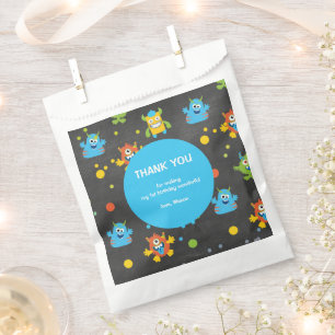 Cute little Monster chalkboard themed Birthday Favour Bag