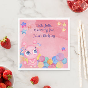 Cute Little Monster kids birthday Napkin