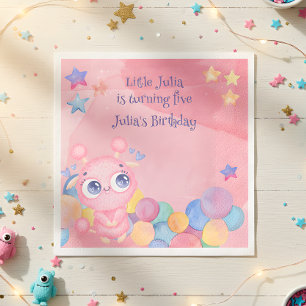 Cute Little Monster kids birthday Napkin