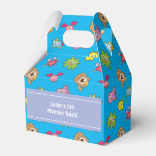Cute Little Monster Pattern Birthday Party Favor Box