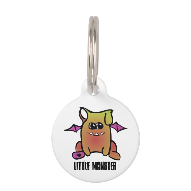 Cute Little Monster Pet ID Tag (Front)