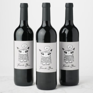Cute little monster wine label