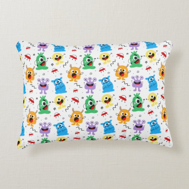 Cute Little Monsters Accent Pillow (Front)