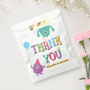 Cute Little Monsters Birthday Party Thank You Favour Bag