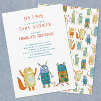 Cute Little Monsters It's a Boy Baby Shower