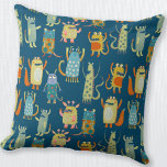 Cute Little Monsters Throw Pillow<br><div class="desc">A family of adorable little monsters. Perfect for Halloween, or any other time of year for monster lovers and little monsters. Original art by Nic Squirrell.</div>