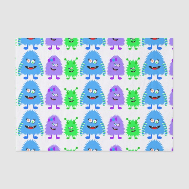 Cute Little Monsters Tissue Paper (Front)