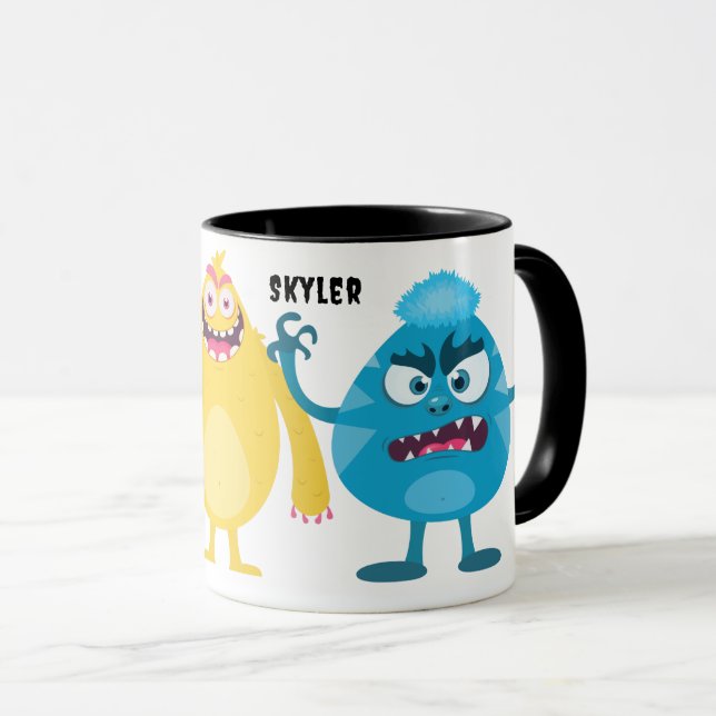 Cute Little Monsters With Name Mug (Front Right)