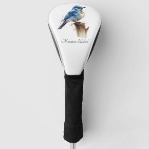 Cute Little Mountain Bluebird Watercolor, custom Golf Head Cover