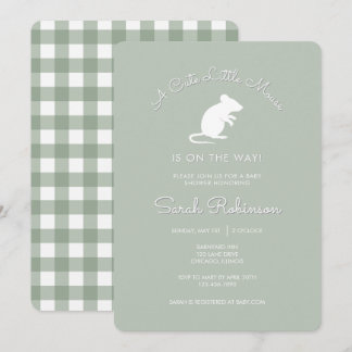 Cute Little Mouse Baby Shower Invitation