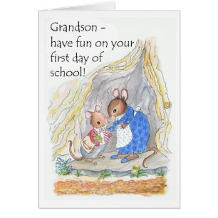 Cute Little Mouse Fun First Day of School Grandson