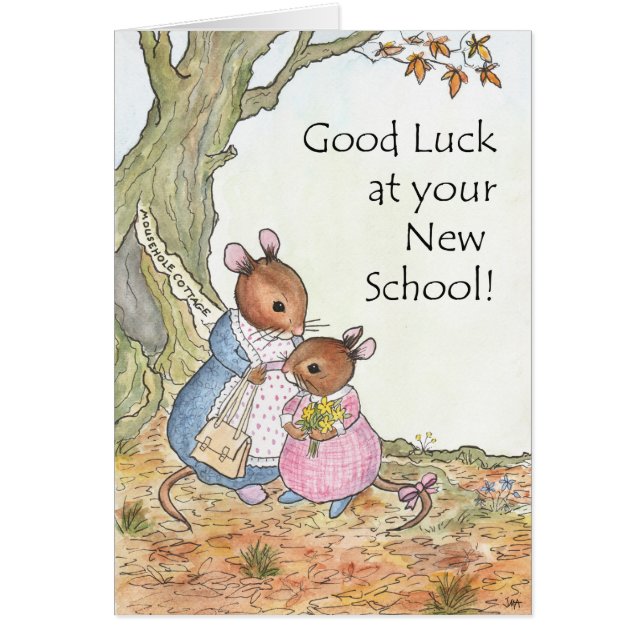 Cute little Mouse Good Luck New School (Front)