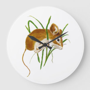 Cute Little Mouse Hanging In, Nature Design Large Clock