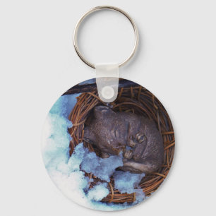 cute little mouse in the snow keychain
