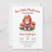 Cute Little Mushroom Cottagecore Baby Shower