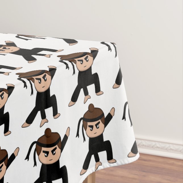 Cute Little Ninja Boy Kid Rectangle Tablecloth (In Situ)