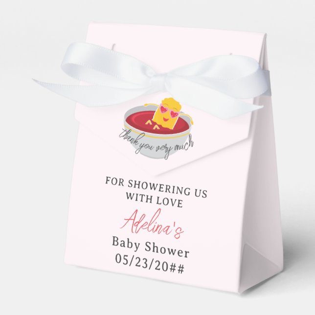 Cute Little Nugget Chicken Nugget Girl Baby Shower Favor Box (Front Side)