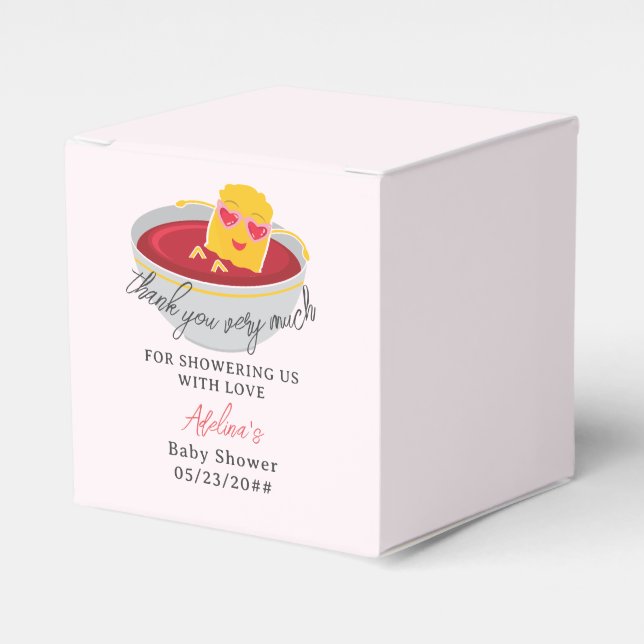 Cute Little Nugget Chicken Nugget Girl Baby Shower Favor Box (Front Side)
