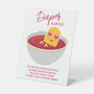 Cute Little Nugget Girl Baby Shower Diaper Raffle Pedestal Sign