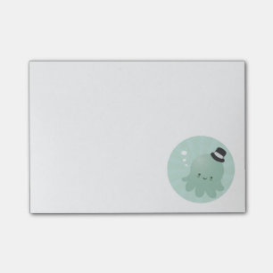 Cute Little Octopus wearing a black Top Hat Post-it Notes