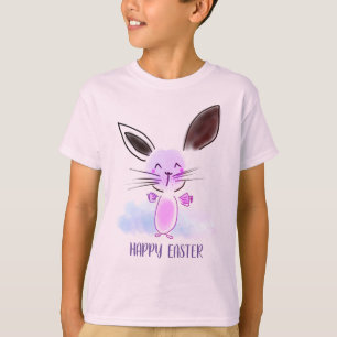 Cute Little Ombre Watercolor Bunny Happy Easter T-Shirt