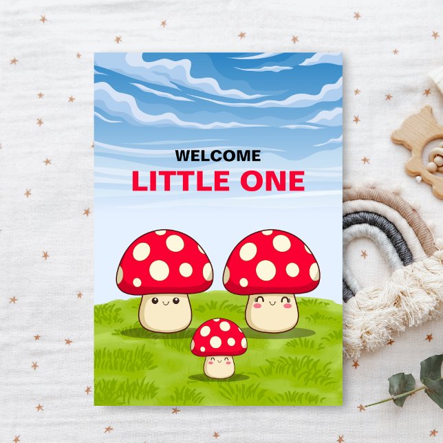 Cute Little One Mushroom Woodland Baby Shower  Invitation (Creator Uploaded)