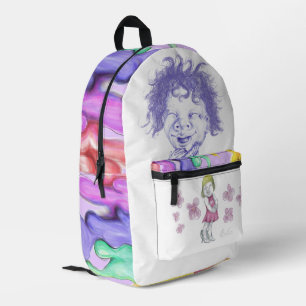 Cute little ones with running paint printed backpack