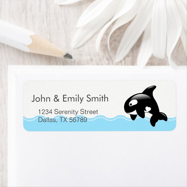 Cute Little Orca Whale Adresse (En situation)