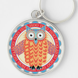 Cute Little Owl Colourful Bird Watcher's Funny Keychain