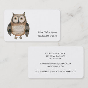 Cute Little Owl Daycare Business Card