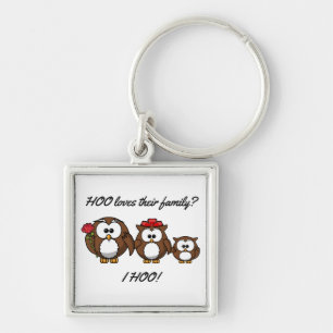 Cute Little Owl Family Keychain