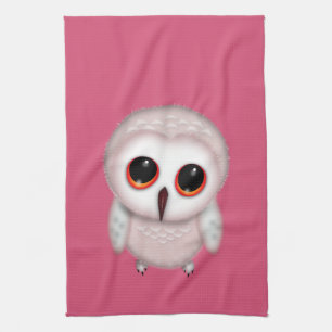 Cute Little Owl Illustration Kitchen Towel